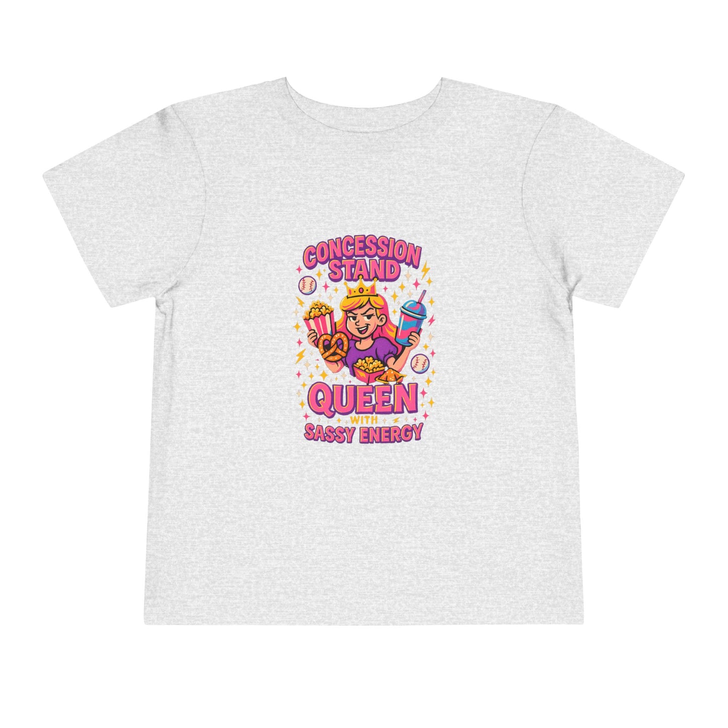 Toddler Concession Stand Queen Bella+Canvas Tee | Fun Playful Outfit, Birthday Gift, Summer Wear, Party Clothing, Sassy Energy