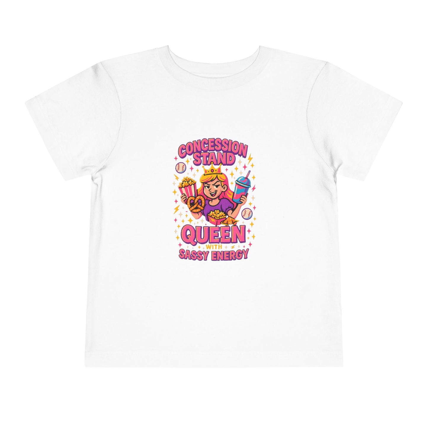 Toddler Concession Stand Queen Bella+Canvas Tee | Fun Playful Outfit, Birthday Gift, Summer Wear, Party Clothing, Sassy Energy